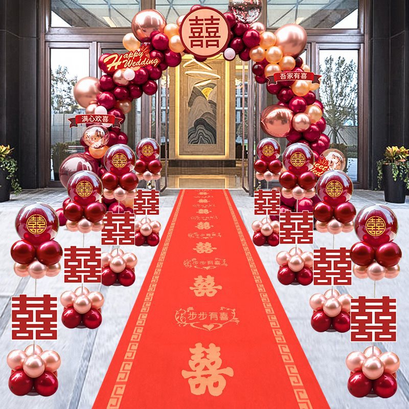 引路支架婚礼现场气球场景拱门农村布置婚庆室外门口装饰结婚用品