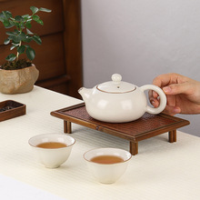 米黄汝窑茶壶开片可养德化陶瓷泡茶简约功夫茶具配件单个批发