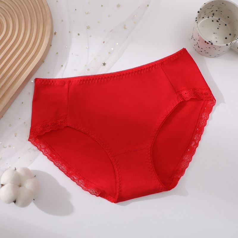 Scarlet Panties Red Underpants Birth Year Red Underpants Women's Bright Red Cotton Pants Xinjiang Cotton Wedding New Year Briefs