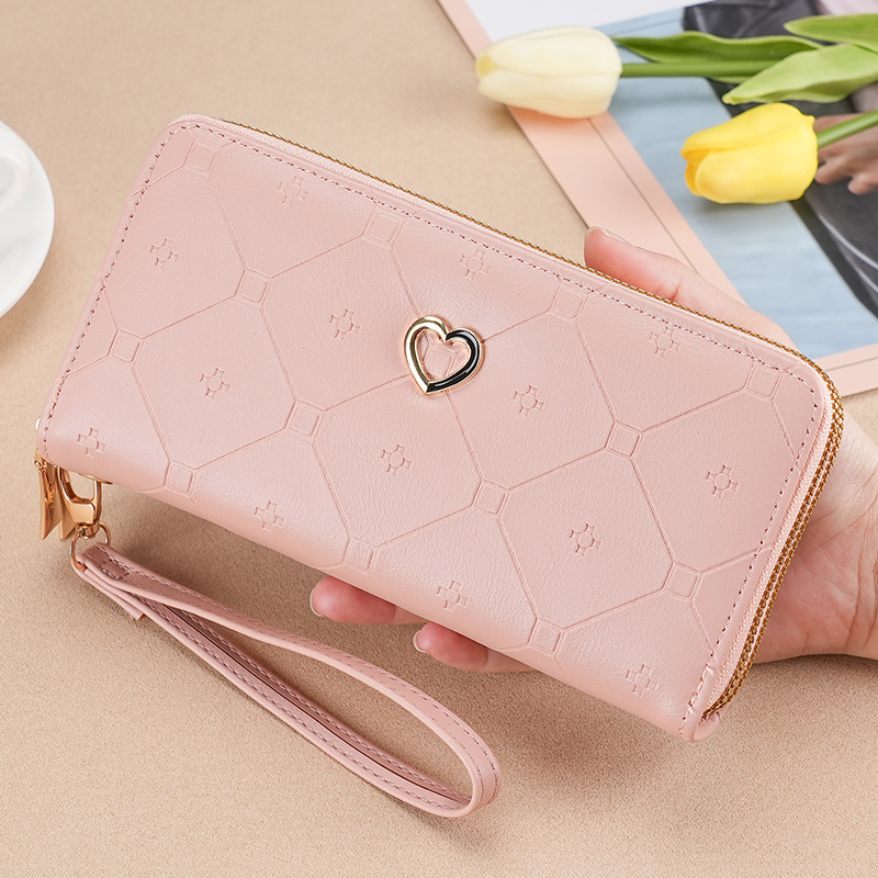 New Wallet Girls' Long Double Layer Zipper Wallet Fashion Single Pull Double Zipper Custom Clutch