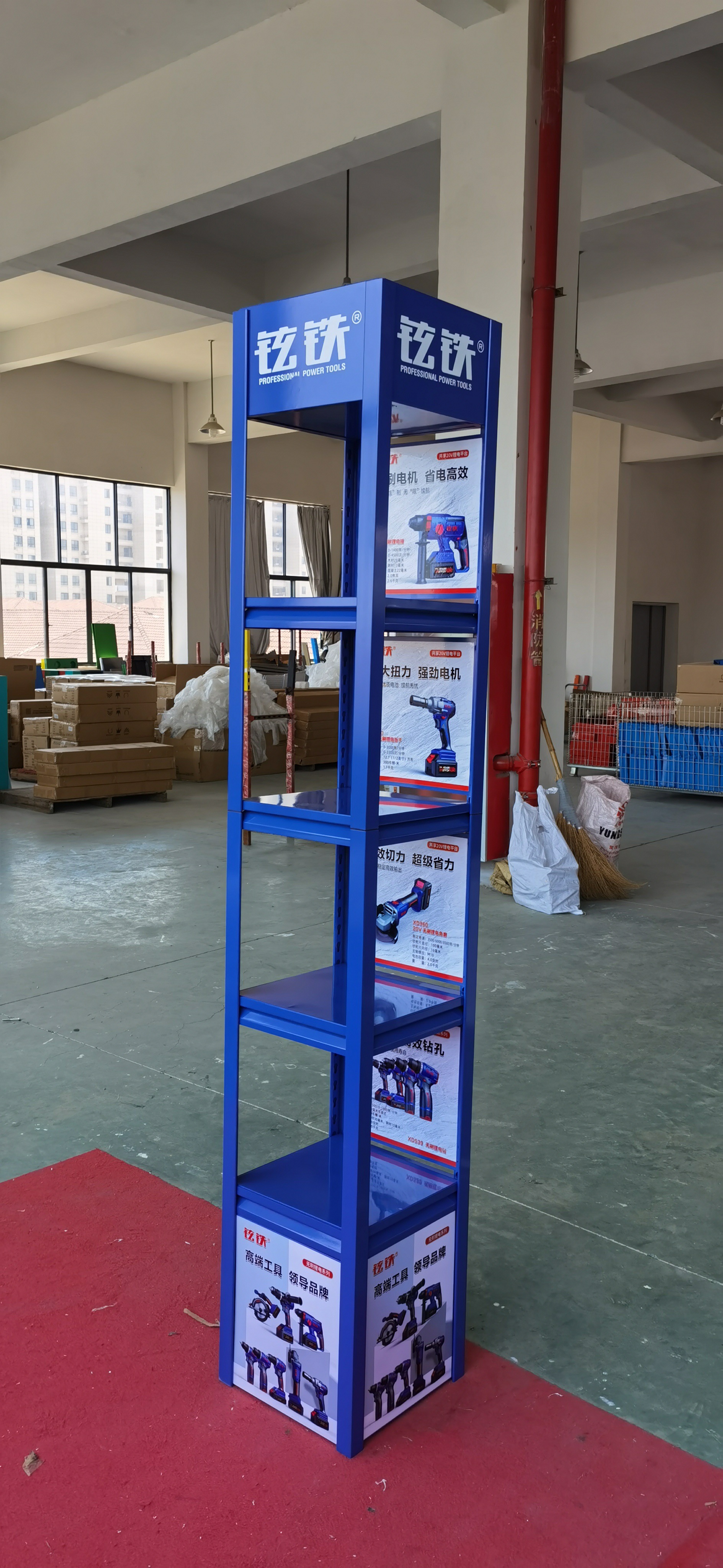 新款锂电充电电动工具展示架电瓶蓄电池储物置架多层置物架