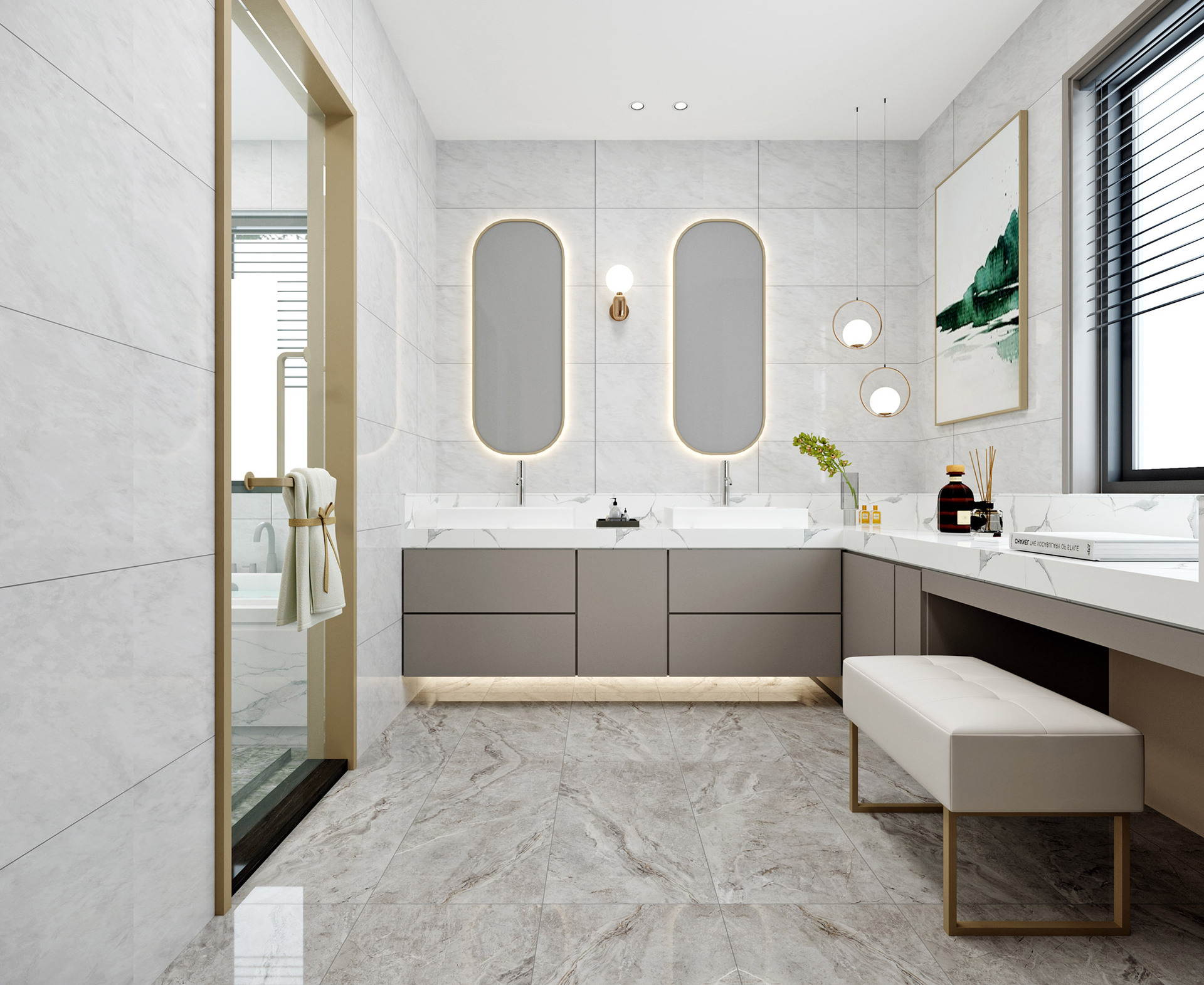 鹰牌陶瓷400*800全抛釉瓷砖 阳台厨房卫生间墙砖全瓷防滑中板磁砖