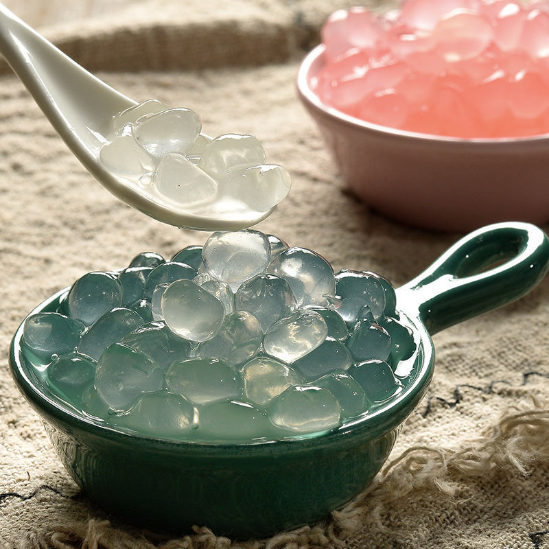 寒天晶球脆波波多肉免煮珍珠奶茶原料蒟蒻粒原味喜茶脆啵啵魔芋球