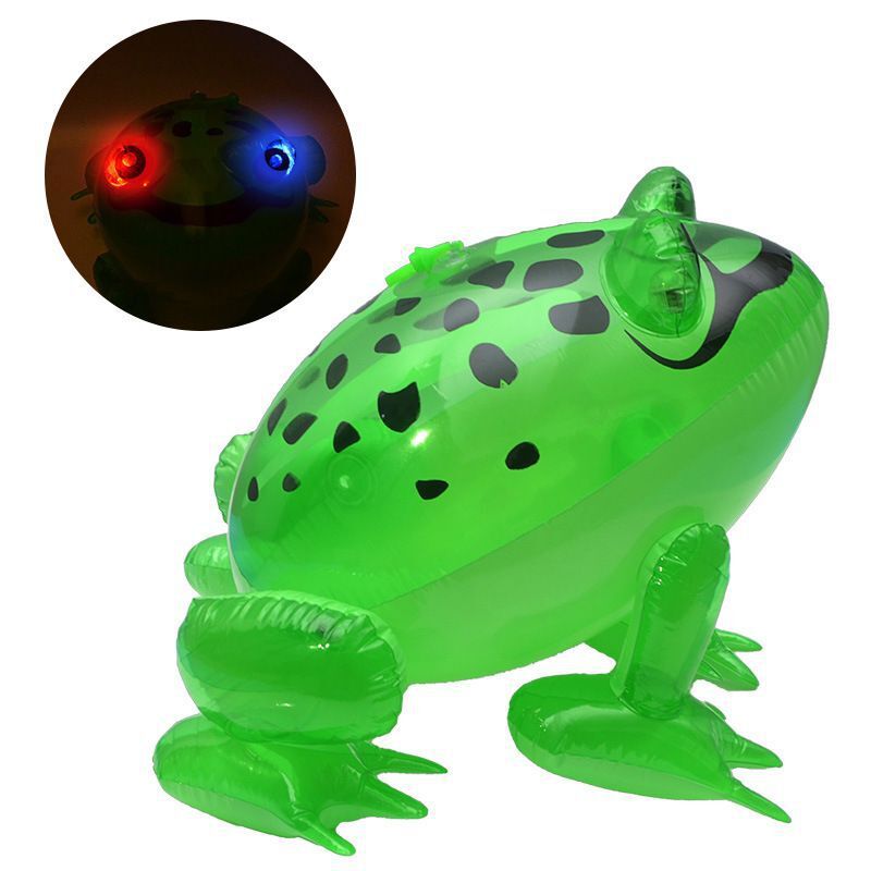 Light-Emitting Toy Inflatable Light-Emitting Frog Balloon Children's Inflatable Frog Toy PVC Inflatable Electronic Light-Emitting Toy