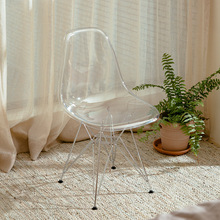 透明椅子ins亚克力靠背凳子塑料水晶餐椅网红拍照服装店化妆椅子
