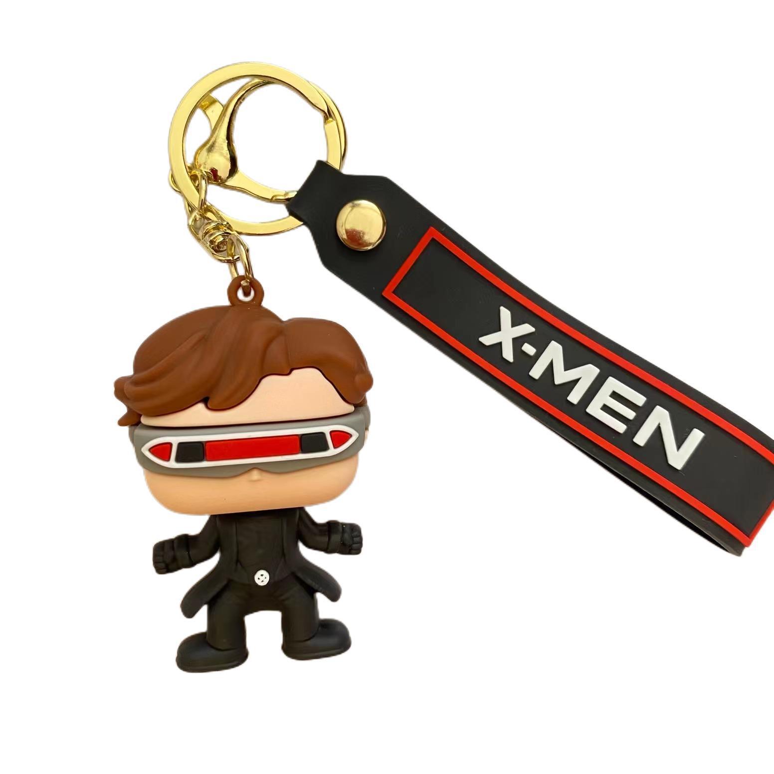 Cross-Border New Arrival Marvel X-Men Keychain Handbag Pendant The Wolverine Cartoon Doll Car Key Chain Wholesale