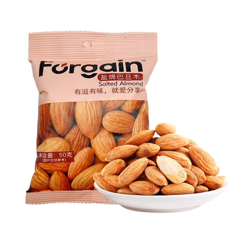 富锦坚果 盐焗巴旦木独立小包装50g*6袋装便携扁桃仁休闲零食杏仁