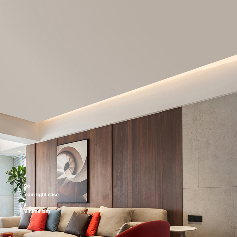 智能led无边框线条灯回光铝型材悬浮吊顶嵌入式洗墙反光灯槽暗藏