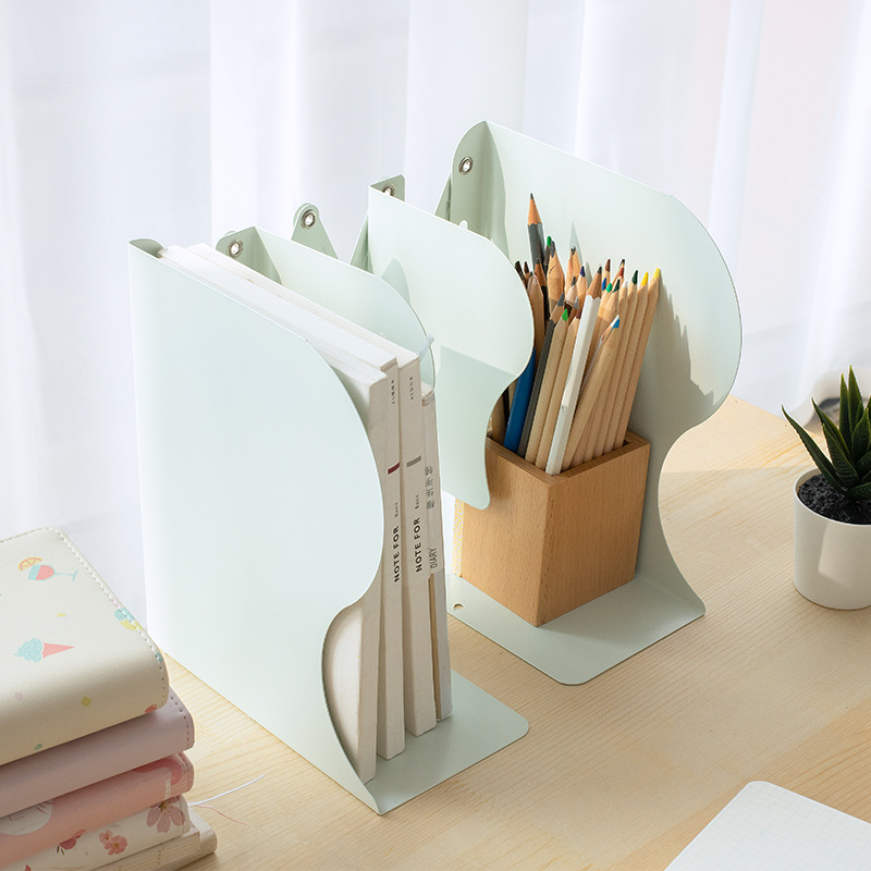 简约立书放书的架子桌上折叠收纳书夹铁书架办公桌面书隔学生书立