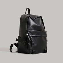 UR软皮双肩包校园学生书包2023新款简约大容量电脑包休闲旅行背包