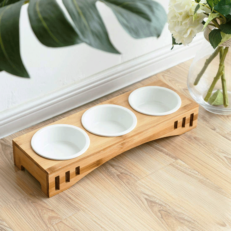 木质宠物碗架宠物狗狗宠物猫加高喂食器实木宠物餐桌猫狗喂食碗架