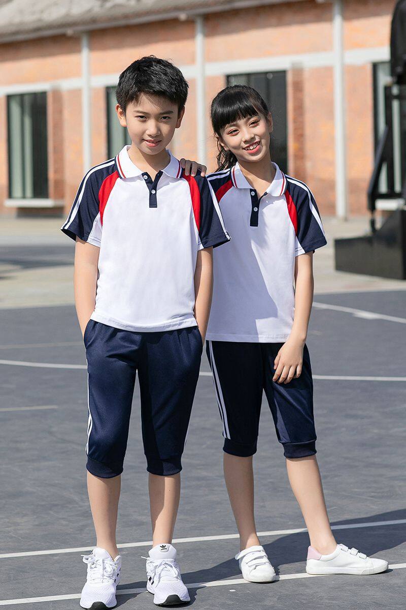 初中生班服套装学院风高中生夏季校服套装男女休闲七分裤s13-5155