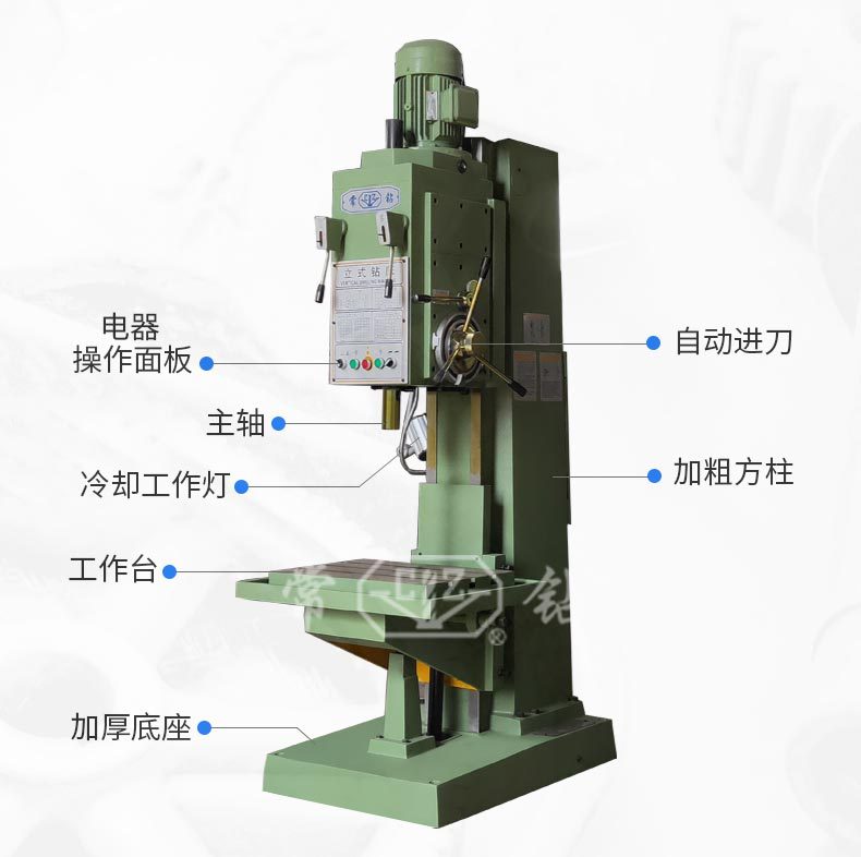 展示主轴行程250mm主轴跨距335mm主轴箱行程200mm规格z5125立式钻床,z