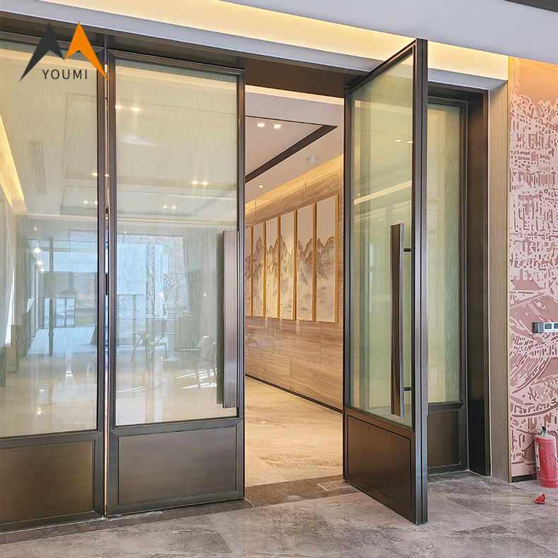 酒店包厢玻璃平开门 售楼部大堂隔音宴会厅移门包间活动推拉门