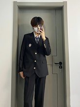 dk制服小西装男套装垂感日系复古学院风jk情侣西服外套宽松班服秋