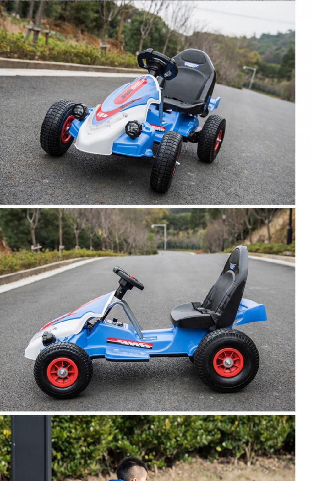 网红卡丁车电动儿童四轮脚踏漂移车广场小孩可坐人室外运动玩具