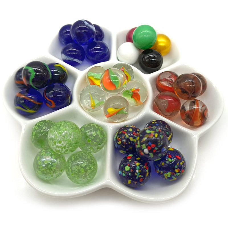 厂家供应花心弹珠 白瓷弹珠 闪光透明弹珠 三花弹珠 16 25 35mm