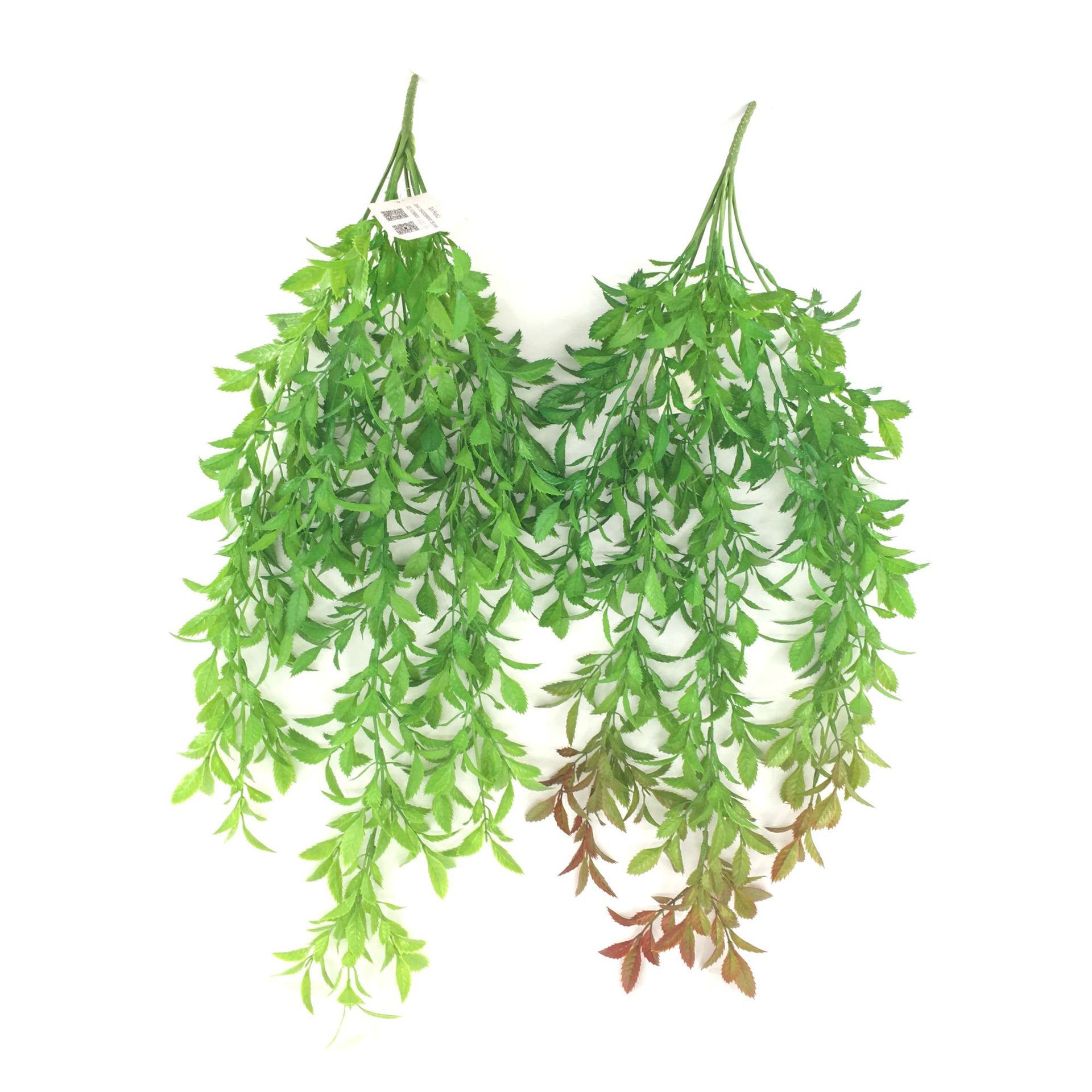 跨境亚马逊装饰垂挂仿真吊顶藤条柳叶壁挂绿植喷色菊叶藤家居装饰