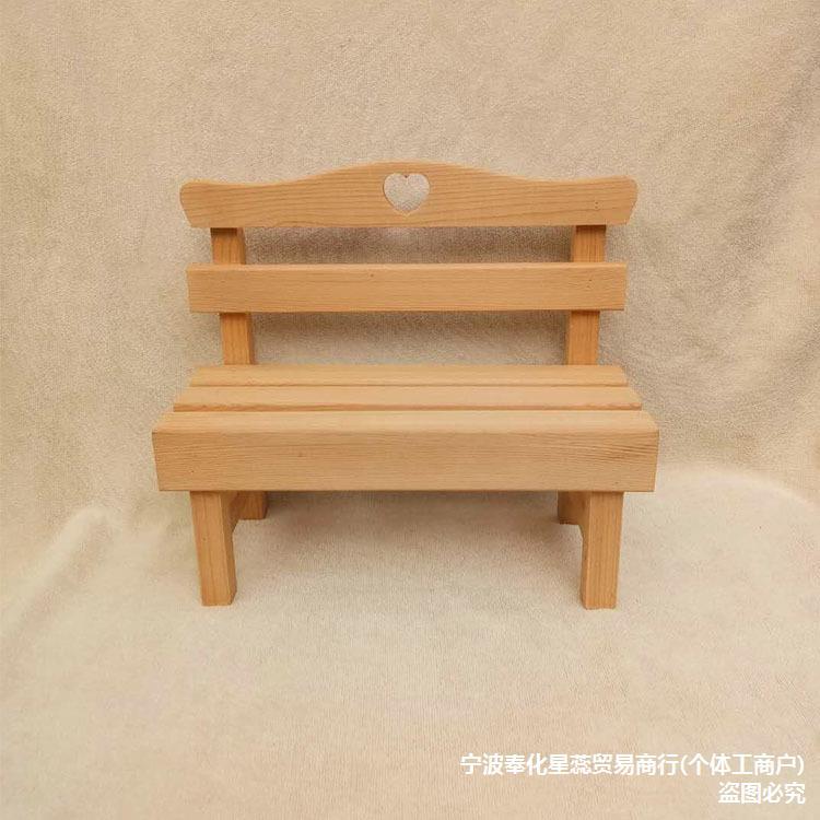 批发玩偶座椅zakka杂货迷你仿真娃娃摆件小长椅子装饰品木质摄影