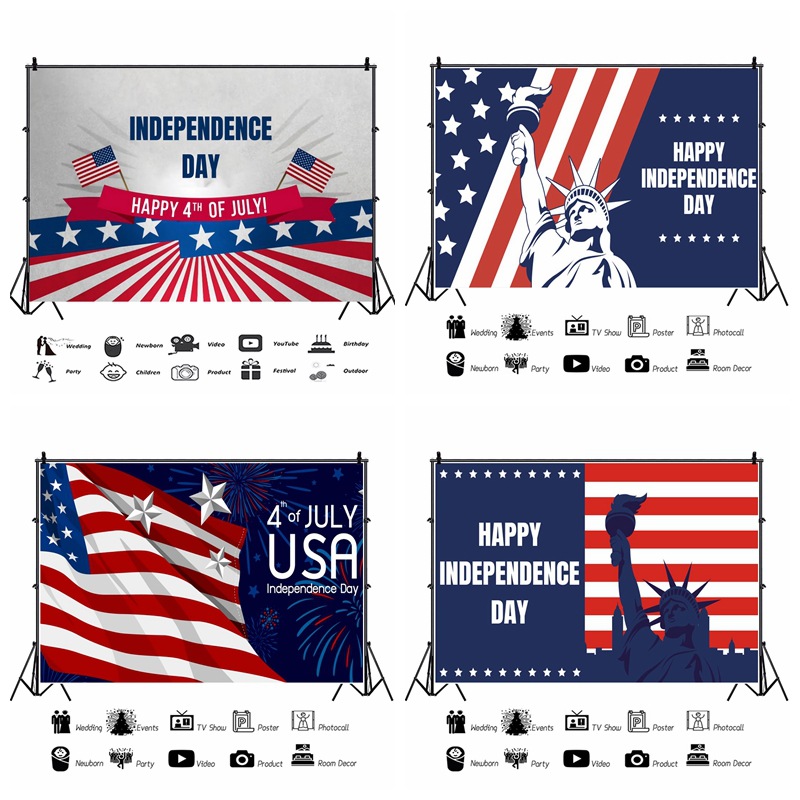 跨境美国节日旗帜活动派对装饰场景摄影写真布拍照背景布道具批发