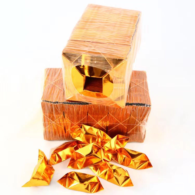 现货批发殡葬用品切角半成品金元宝金银纸锡箔纸元宝 祭祀冥币