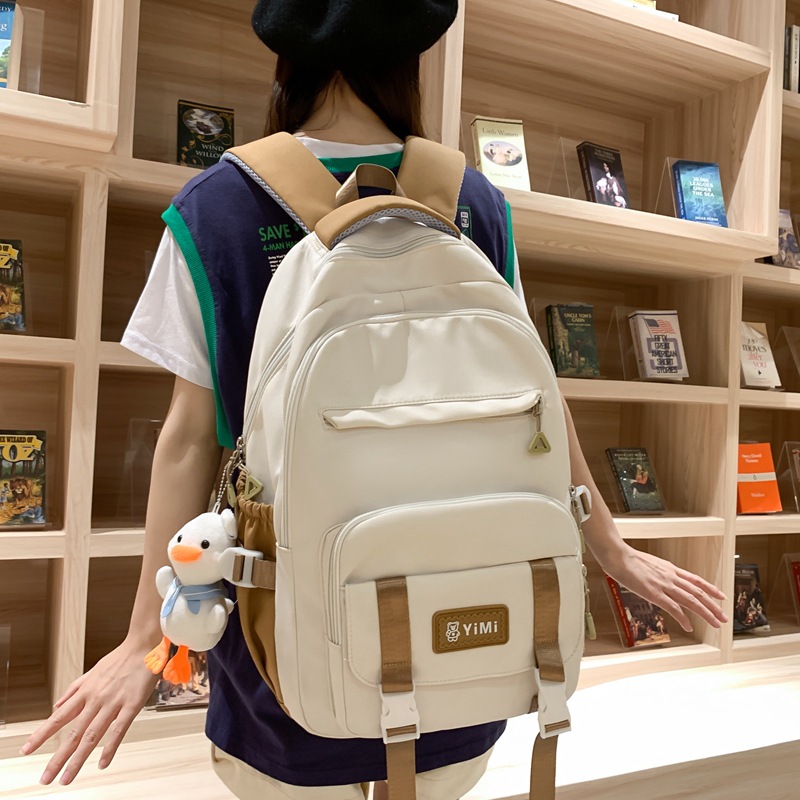 Schoolbag Girls New Summer Contrast Color High School Student Junior School Backpack