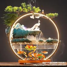 2023新款网红金鱼缸乌龟缸家用小型造景水循环流水小鱼缸桌面摆件