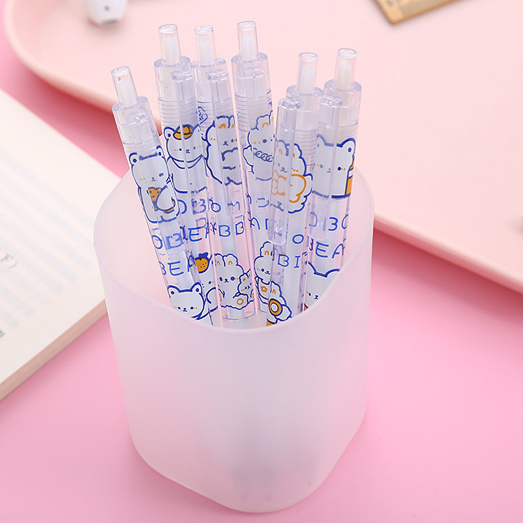 Boxed Press Gel Pen Cute Learning Stationery Office Supplies Signature Pen Good-looking Cartoon Student Ball Pen