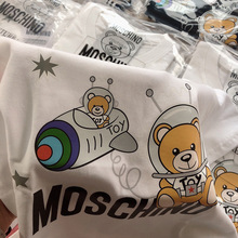 2023新款莫斯奇诺MOSCHINOP早春新款小熊短袖T恤男女通款一件代发