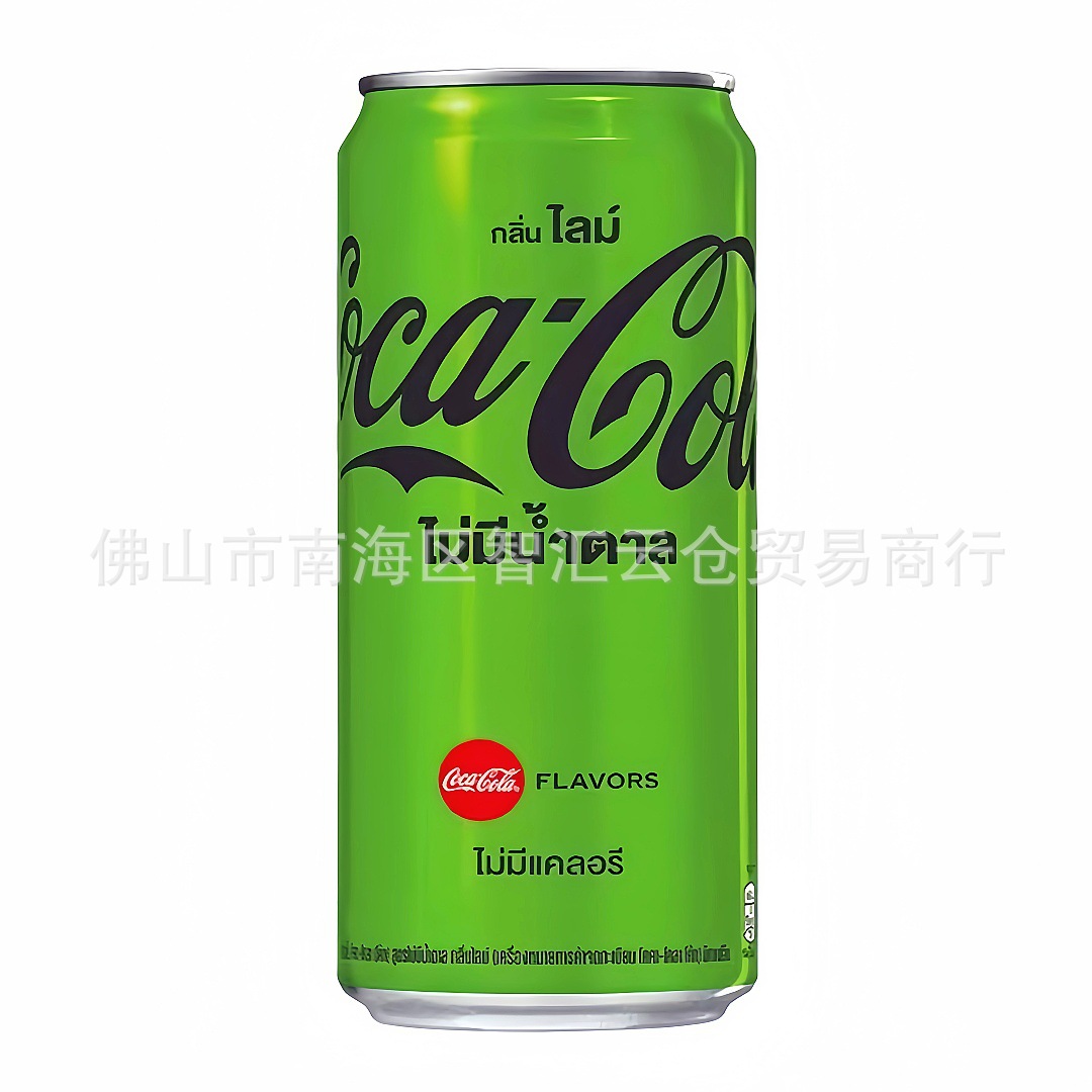 批发 泰国进口可口可乐青柠味无糖汽水碳酸饮料夏日休闲饮品325ml