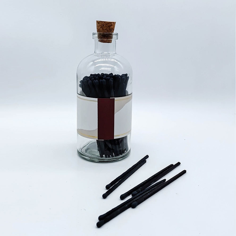 黑头黑梗火柴 出口长火柴 壁炉香薰蜡烛火柴 酒店瓶装 玻璃瓶火柴
