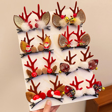 创意网红圣诞树发夹鹿角发箍发饰装扮森系小鹿角发箍儿童头饰大人