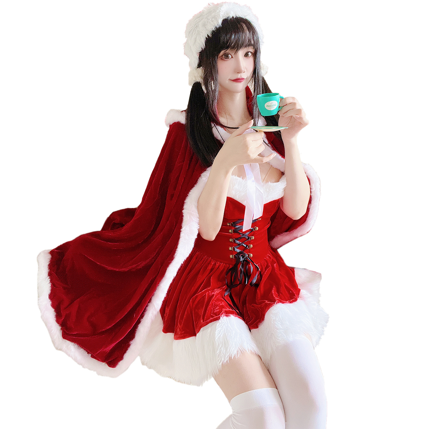 Cosplay Halloween Sexy Shawl Queen Cloak Christmas Clothes Battle Robe Red Big Cloak Christmas Bunny