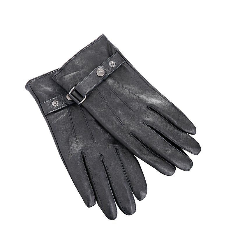 Cross-Border Supplies Men's Leather Gloves Winter Sheepskin Gloves Warm Cycling Winter Wind-Proof and Cold Protection Gloves Factory Wholesale