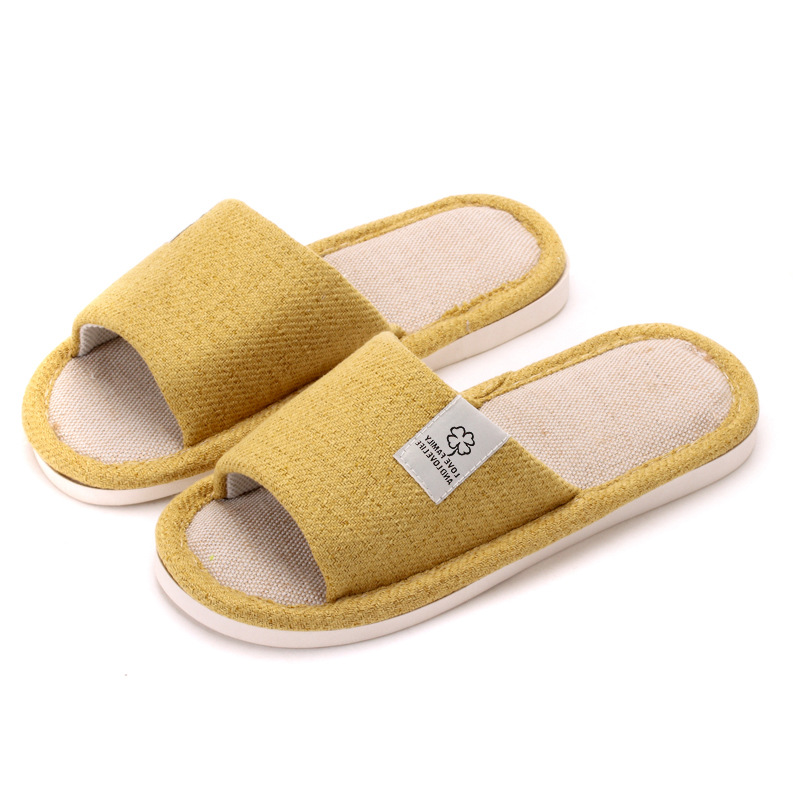 Home Linen Slippers Women's Indoor Non-Slip Free Shipping Couple Slippers Men's Four Seasons Floor Deodorant Slippers Factory Wholesale