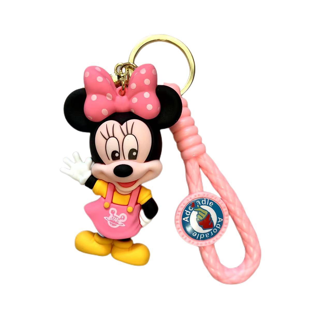 New Mickey Minnie Cartoon Key Button Cute Donald Duck Toy Bag Package Pendant Car Key Chain Small Gift