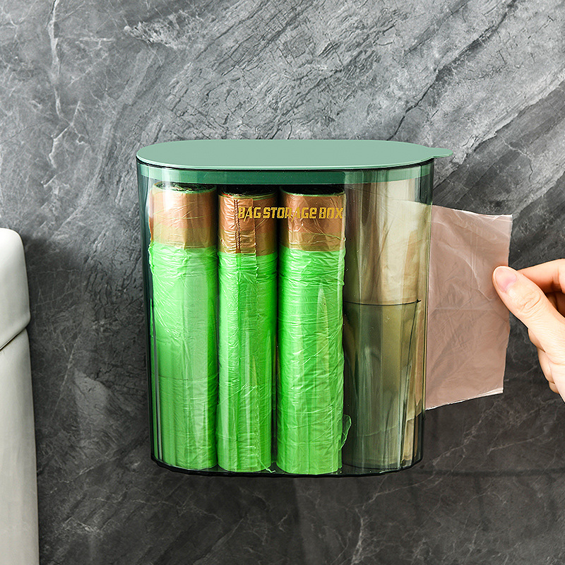 Garbage Bag Storage Box Storage Fantastic Kitchen Wall-Mounted Plastic Bag Removable Large Capacity Shopping Bag Finishing Box