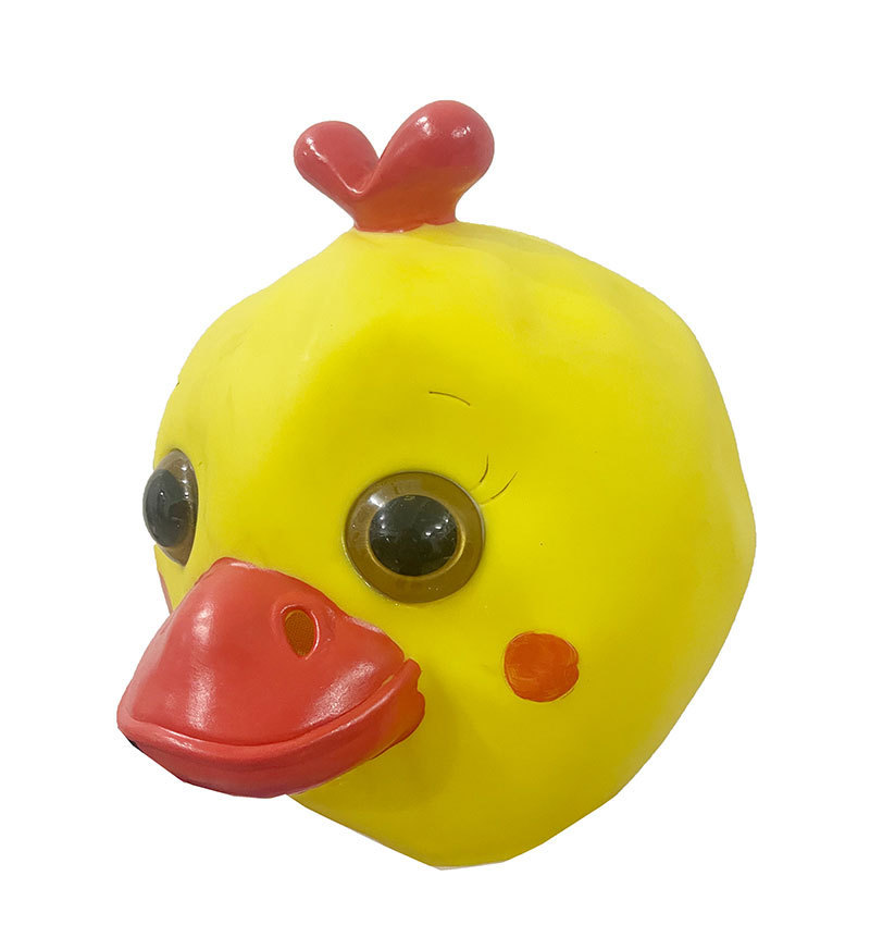 搪胶鸭子面具万圣节套动物面具 cosplay道具母鸭小黄鸭舞会面具
