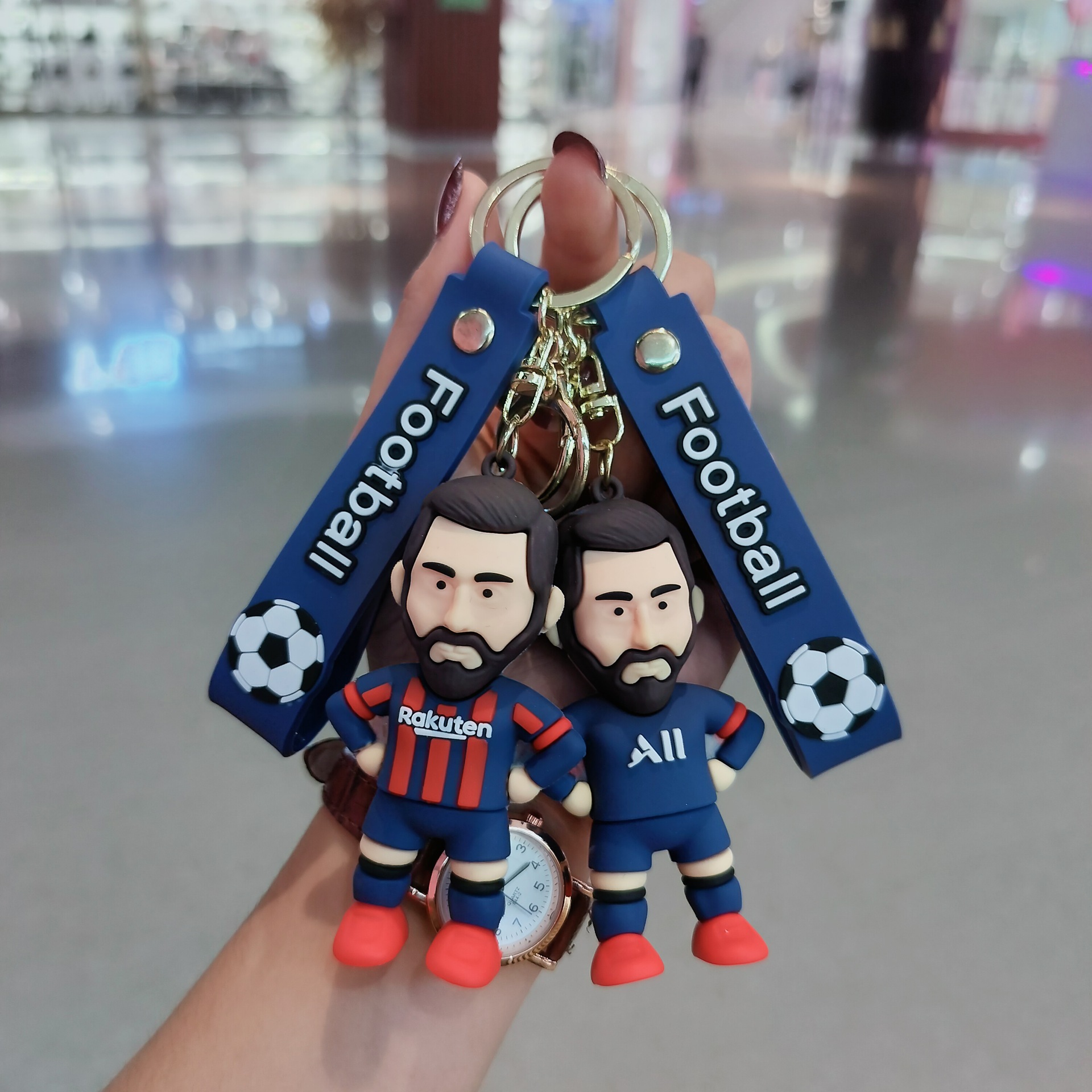 卡通世界杯足球梅西钥匙扣创意公仔情侣书包汽车钥匙挂件礼品批发