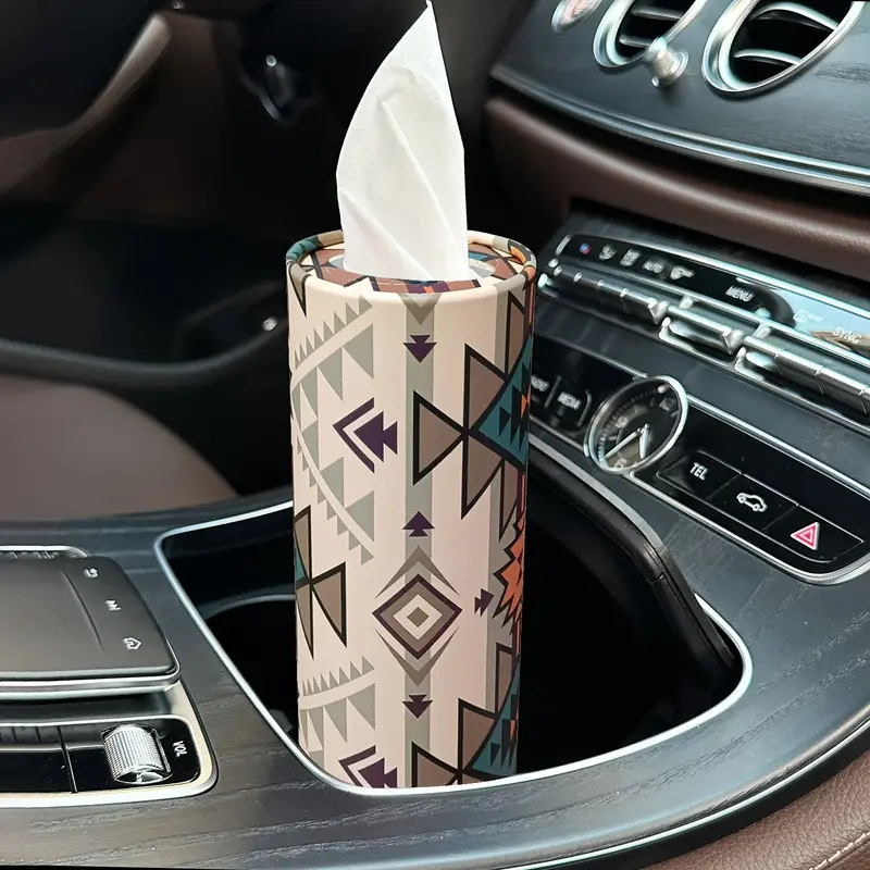 车载汽车专用圆筒纸巾抽纸筒车内座式圆筒车纸巾桶创意车用纸巾盒