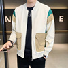 2022 Spring new pattern Baseball Jacket man leisure time Color matching Mosaic jacket coat A generation of fat