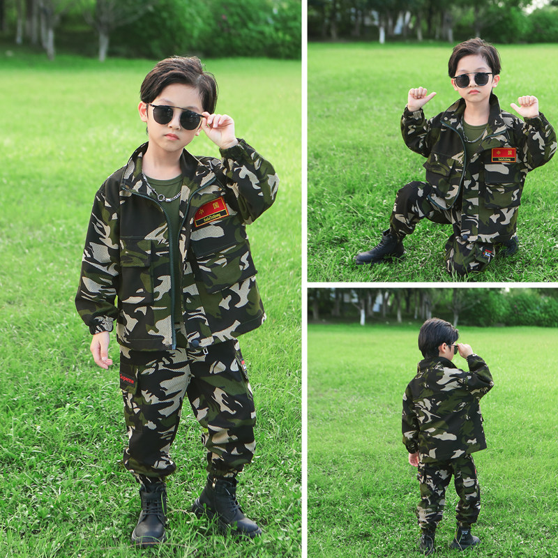 男童春秋款装男孩特种兵儿童迷彩服套装战狼演出服