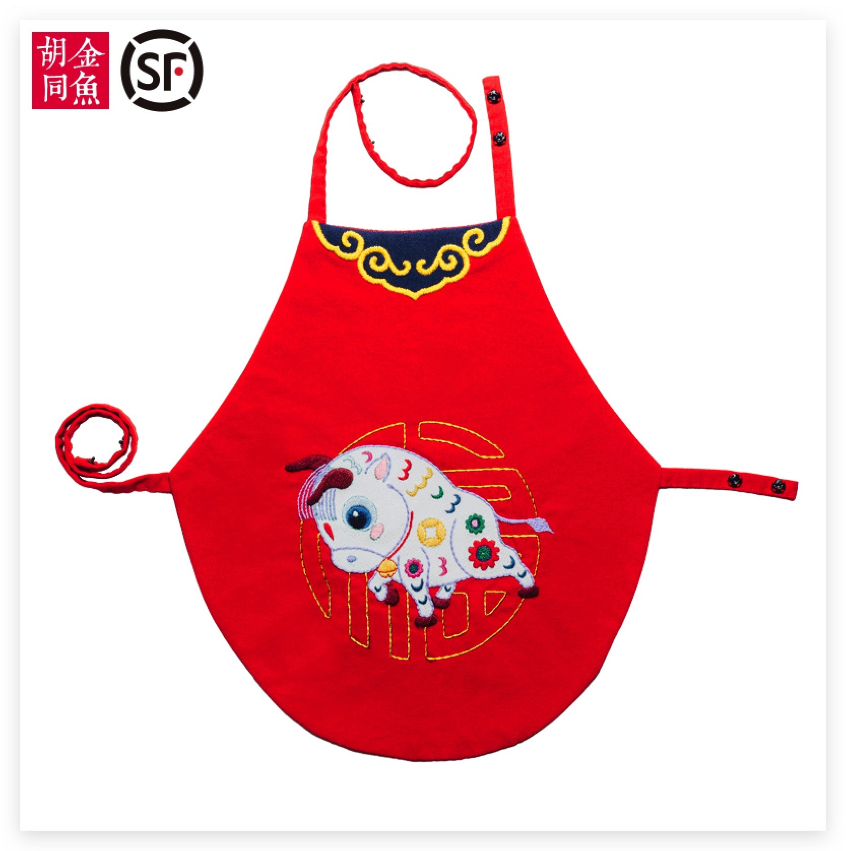 刺绣diy手工材料包新生婴儿宝宝红肚兜牛年孕期孕妇自绣护肚纯棉