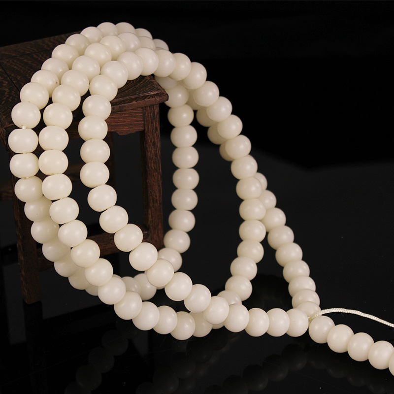 White Jade Bodhi Root 108 Pieces Apple round Beads Bodhi Crafts High Throw Bodhi Apple round Bracelet Wholesale