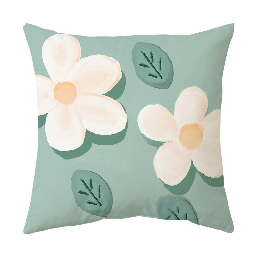 Simple Ins Style Green Heart Printed Pillowcase Fresh Pillow Elegant Sofa Removable and Washable Cushion Pillow