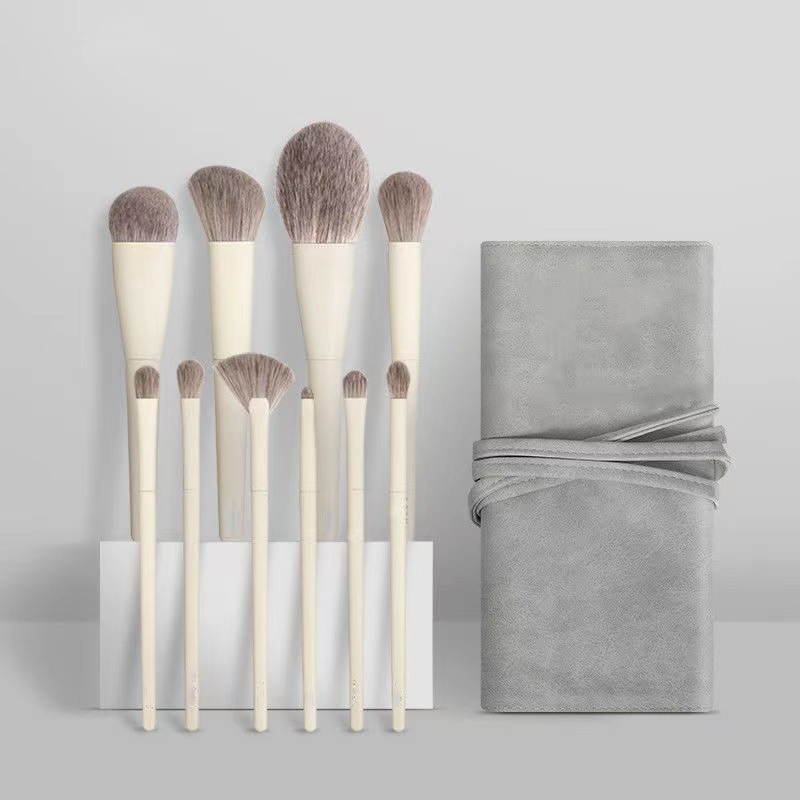 10 Zero Makeup Brushes Set Soft Artificial Fiber Hair Powder Brush Highlight Brush Portable Beauty Tool Brush