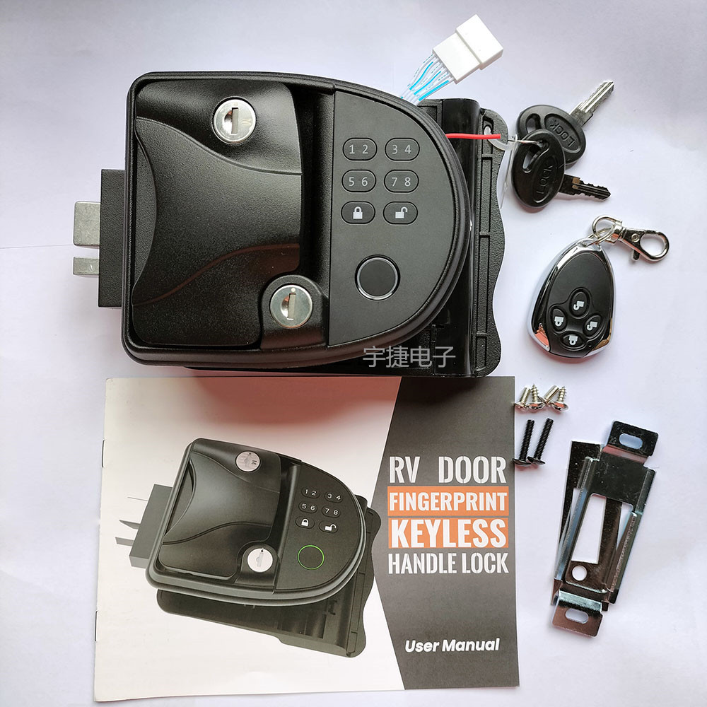 rv房车改装驾驶门锁指纹密码房车电子锁 全金属移动房车汽车锁cc