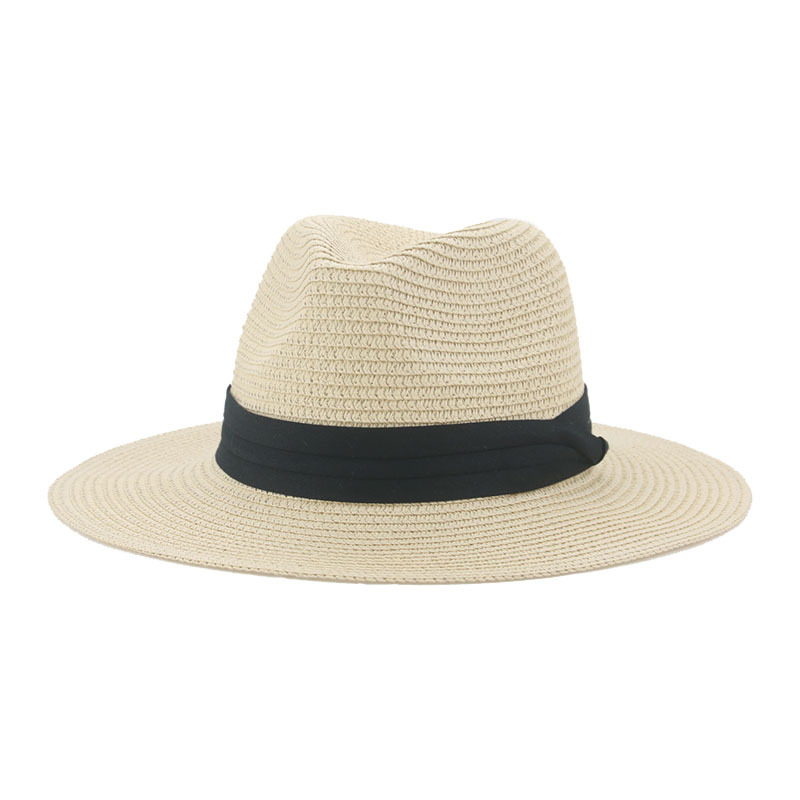 Spring and Summer Hot Sale Beach Hat Tri-Fold with Panama Straw Hat New Wide Brim Top Hat Sun-Proof Jazz