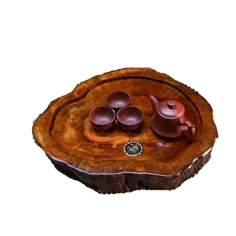中式整块花梨木茶盘茶台家用茶海排水实木复古风精雕大号功夫茶具