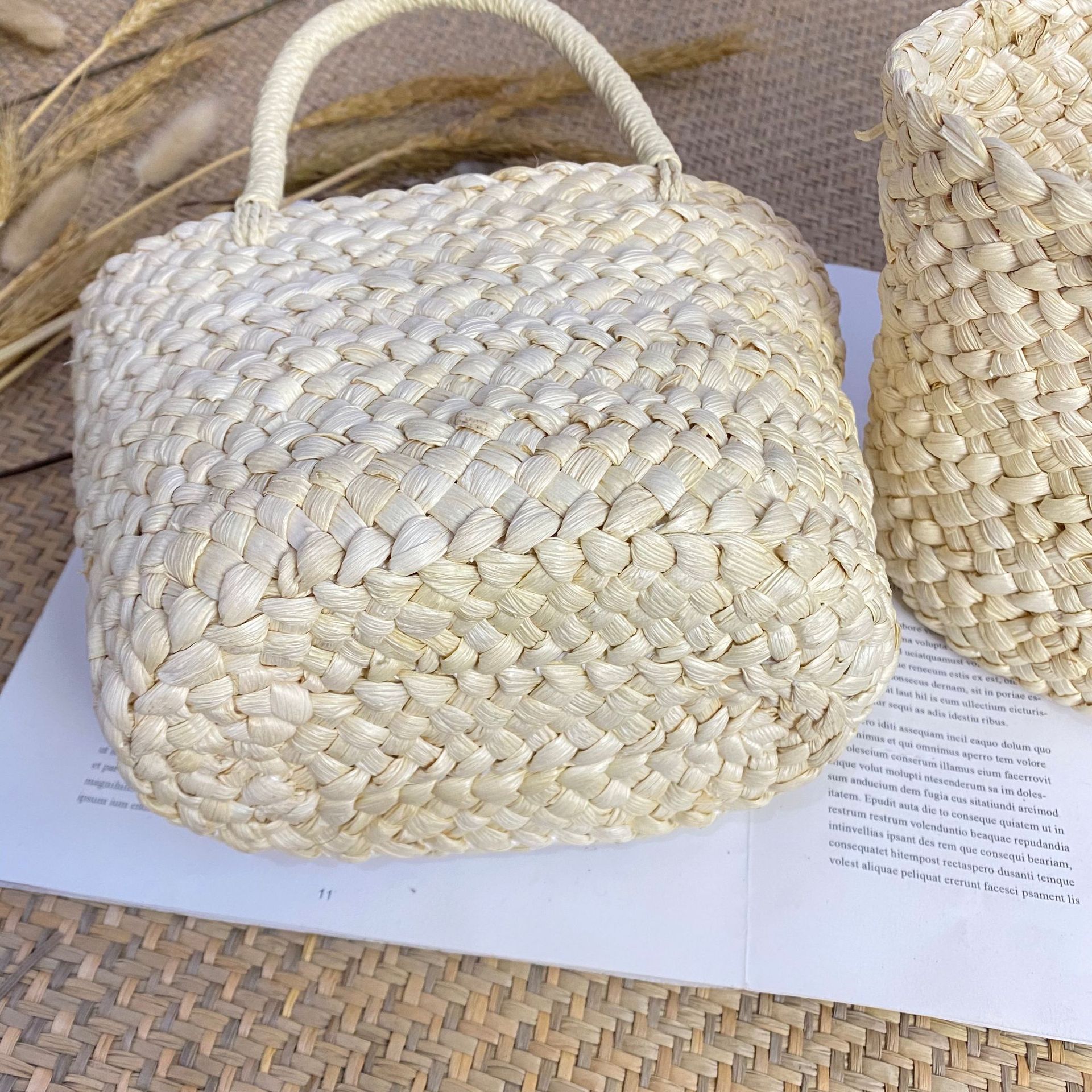 夏季预热新品玉米皮小包包 田园风可爱拍照包 手拿包 编织包